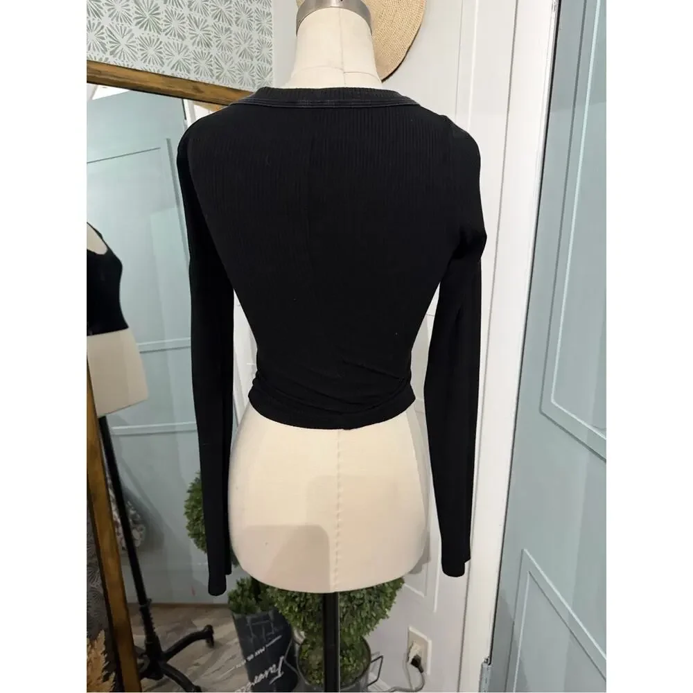 Reformation Paige Knit Top in Black Small